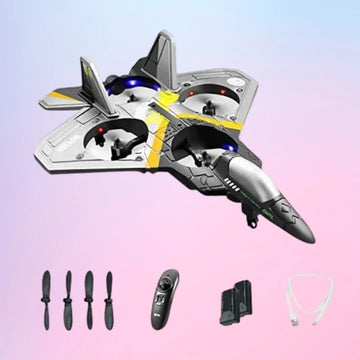 RC Fighter Jet for Kids – Remote Control Aircraft with 360° Flips & Lights
