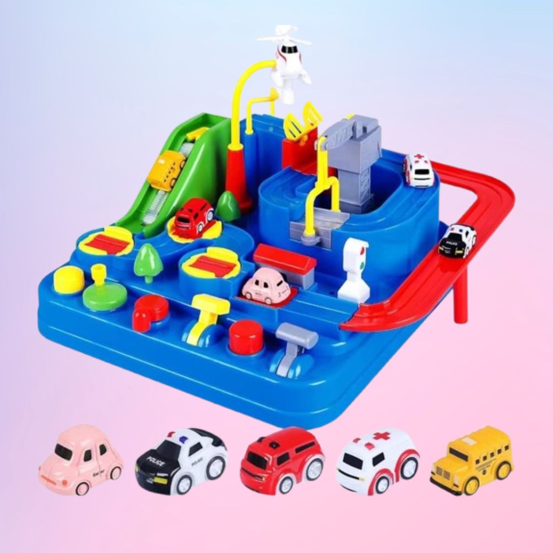 Car Adventure Race & Rescue Track – Magnetic Cars Playset for Kids - Toynest Store