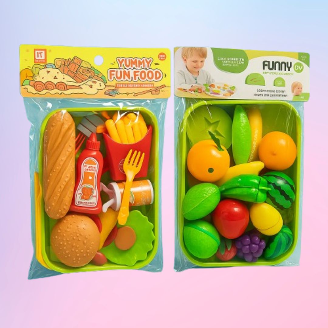 Fast Food Kitchen Play Set – Veggie Cutting Toy for Kids - Toynest Store