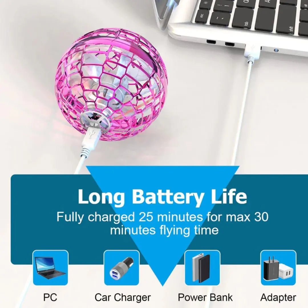 Flying Spinner Boomerang Ball – 360° Hover Toy with LED Lights for Kids - Toynest Store