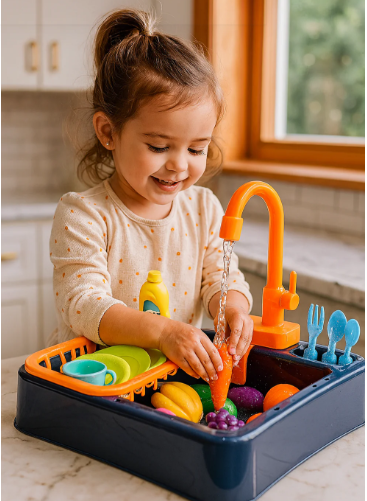 Wash Basin Kitchen Sink Toy for Kids – Fun Role Play with Accessories My Store